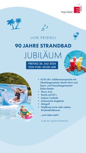 Flyer zur Einladung der Jubiläumsfeier Strandbad